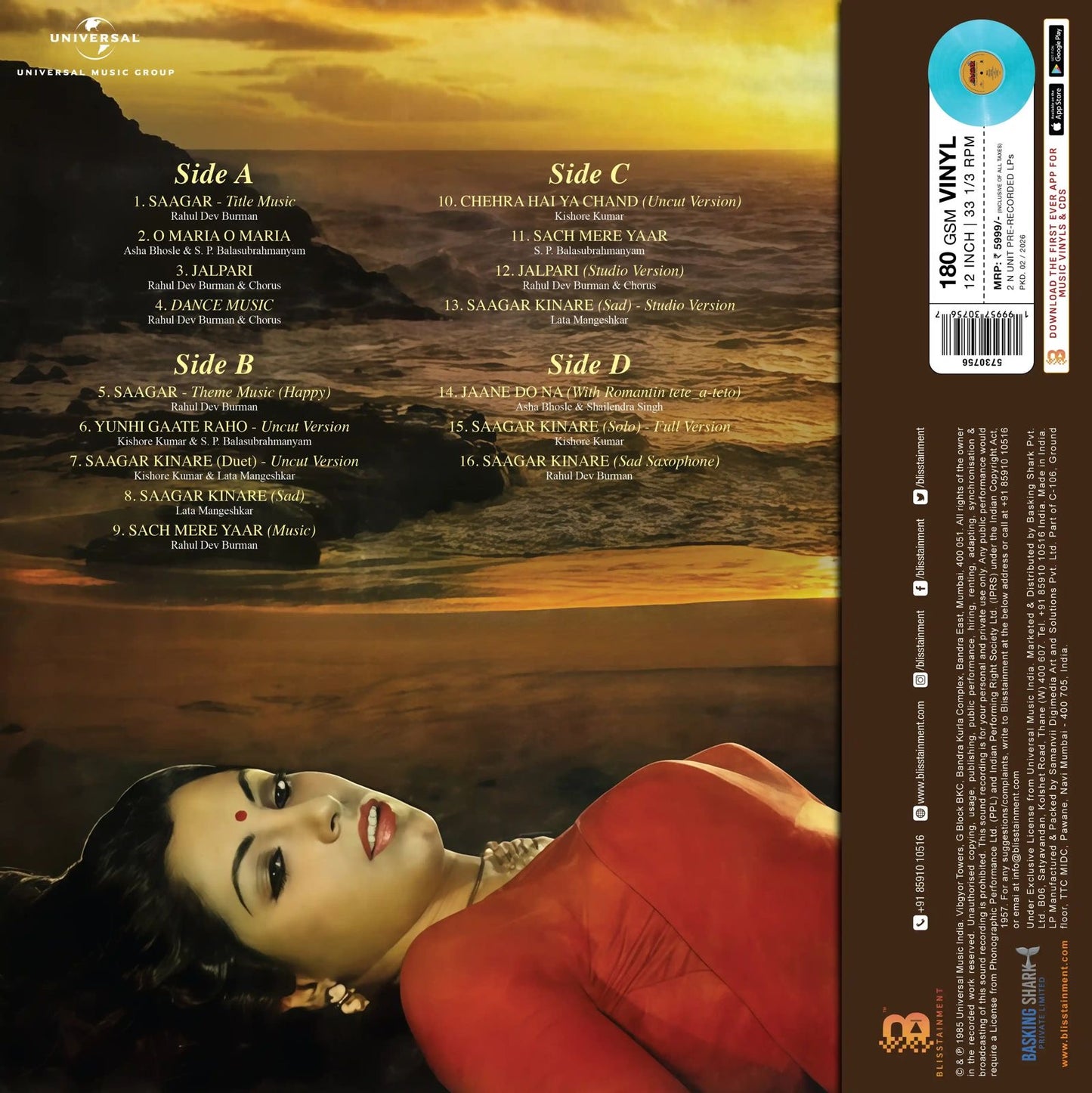 Saagar | 2LP Collectors Edition | R. D. Burman | Pre Booking | Expected 20 March 2026